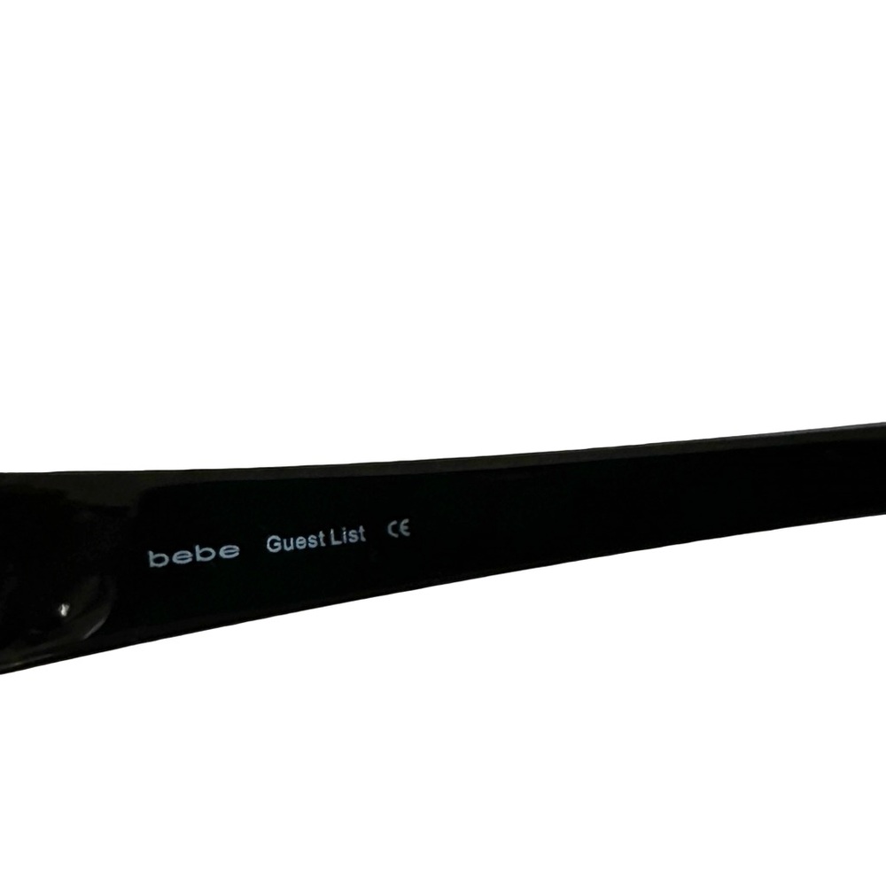Bebe Guest List Black Plastic Rectangular Glasses… - image 7